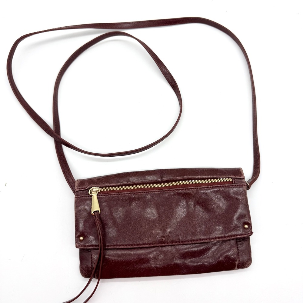 Hobo International Burnt Red Genuine Leather Convertible Crossbody Purse/Wallet